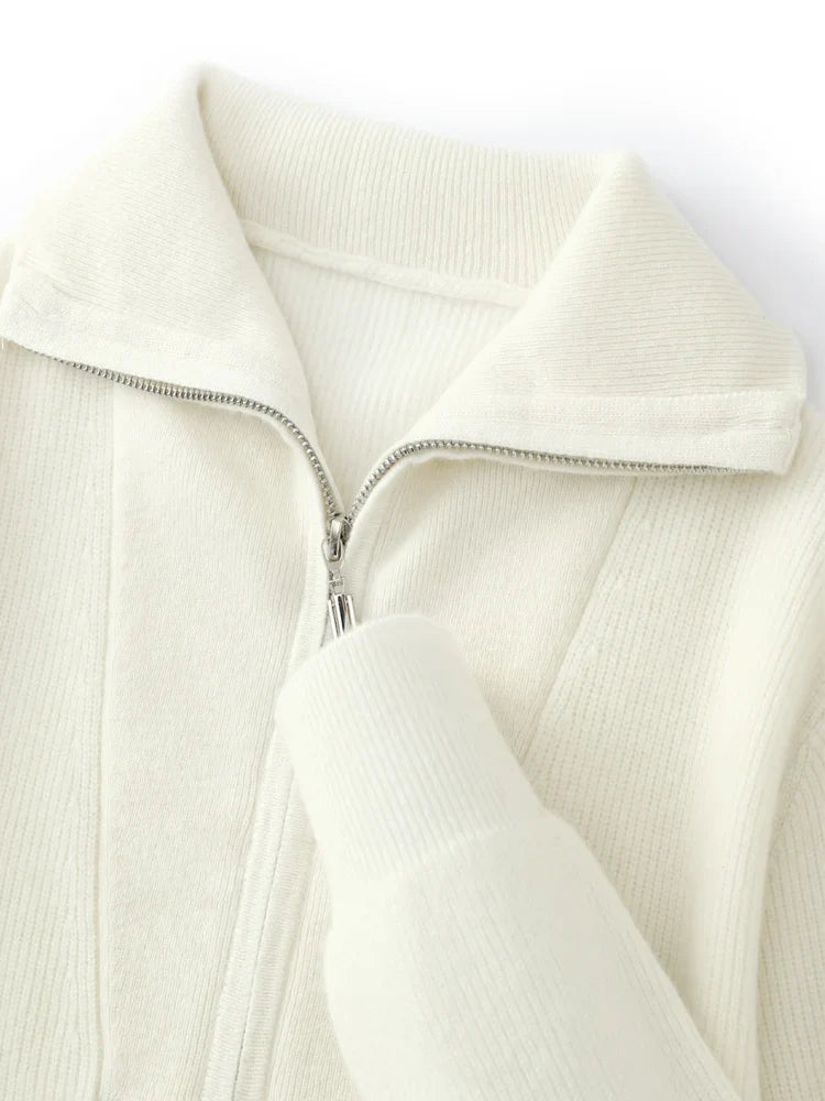 100% CASHMERE HALF ZIP SWEATER