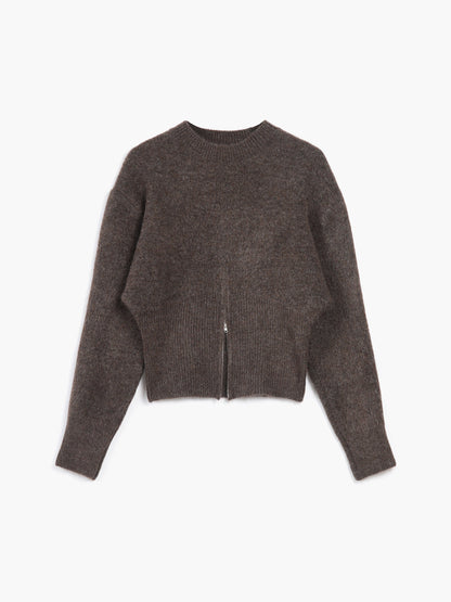 Half Zip Fuzzy Sweater