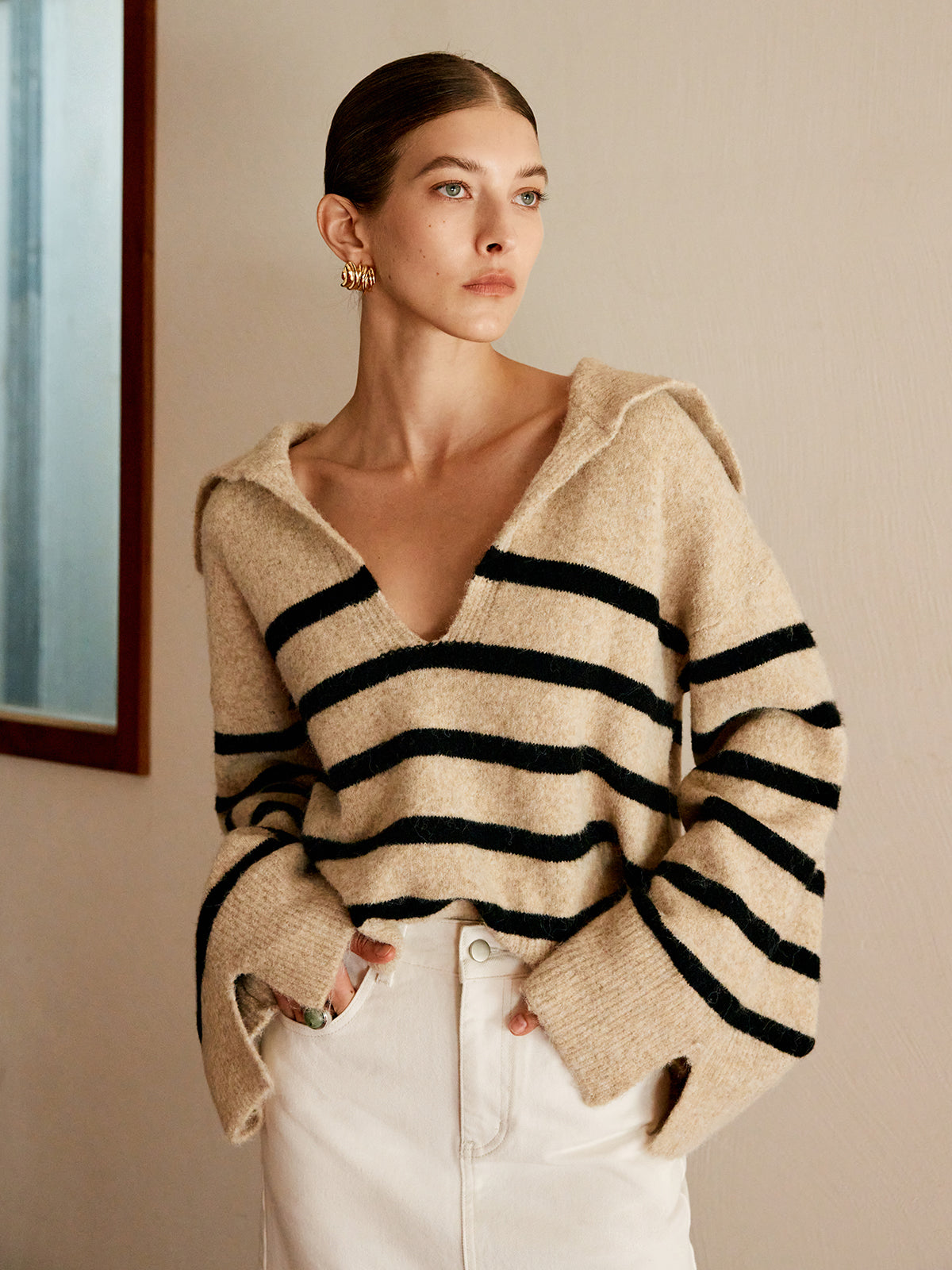 Oversize Striped Pullover Sweater