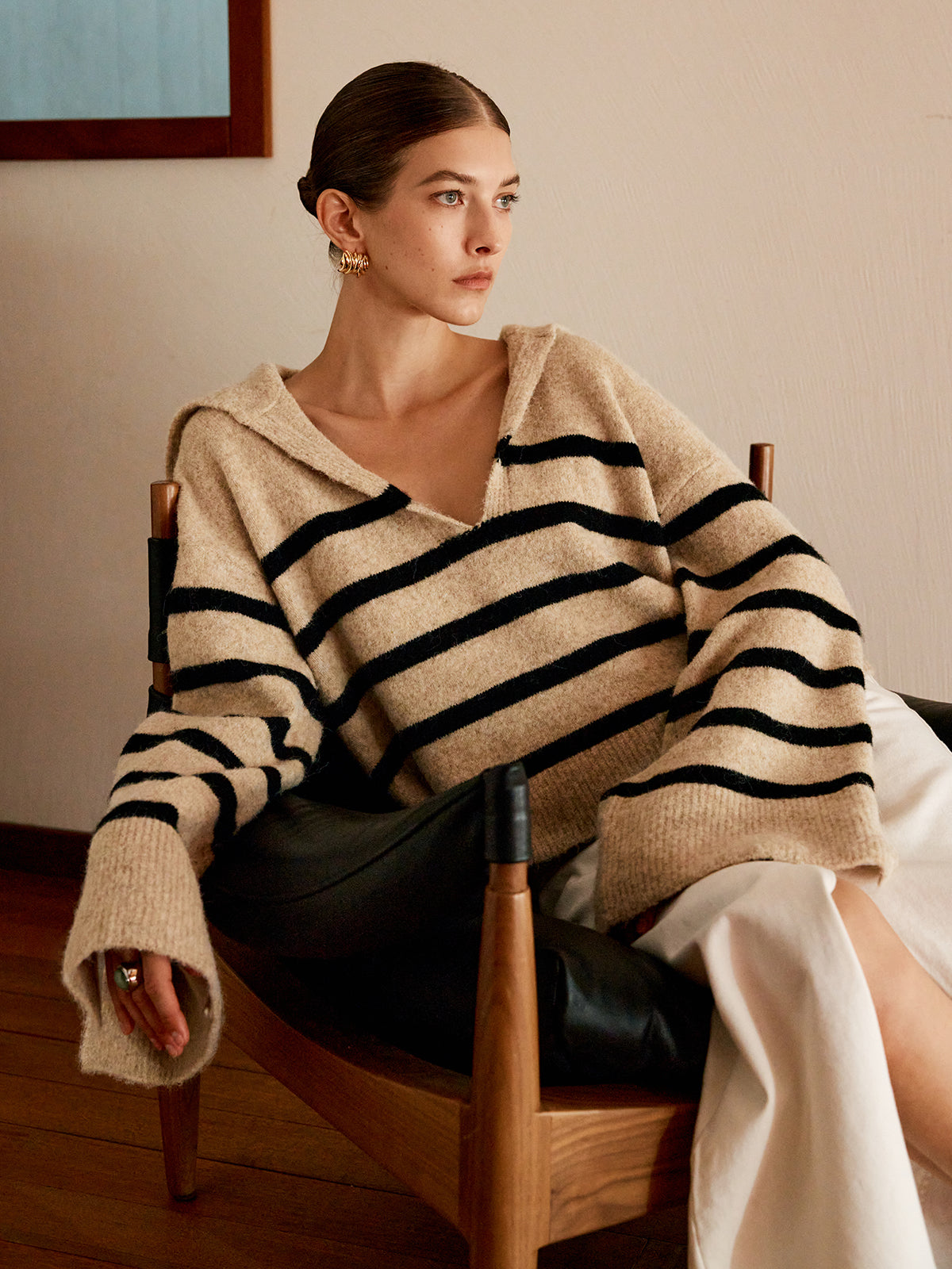 Oversize Striped Pullover Sweater