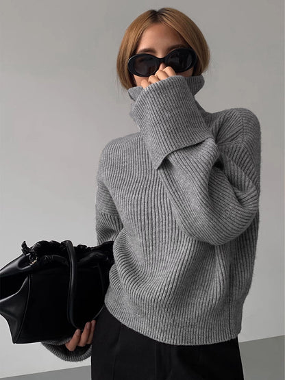 Turtleneck Ribbed Warm Sweater