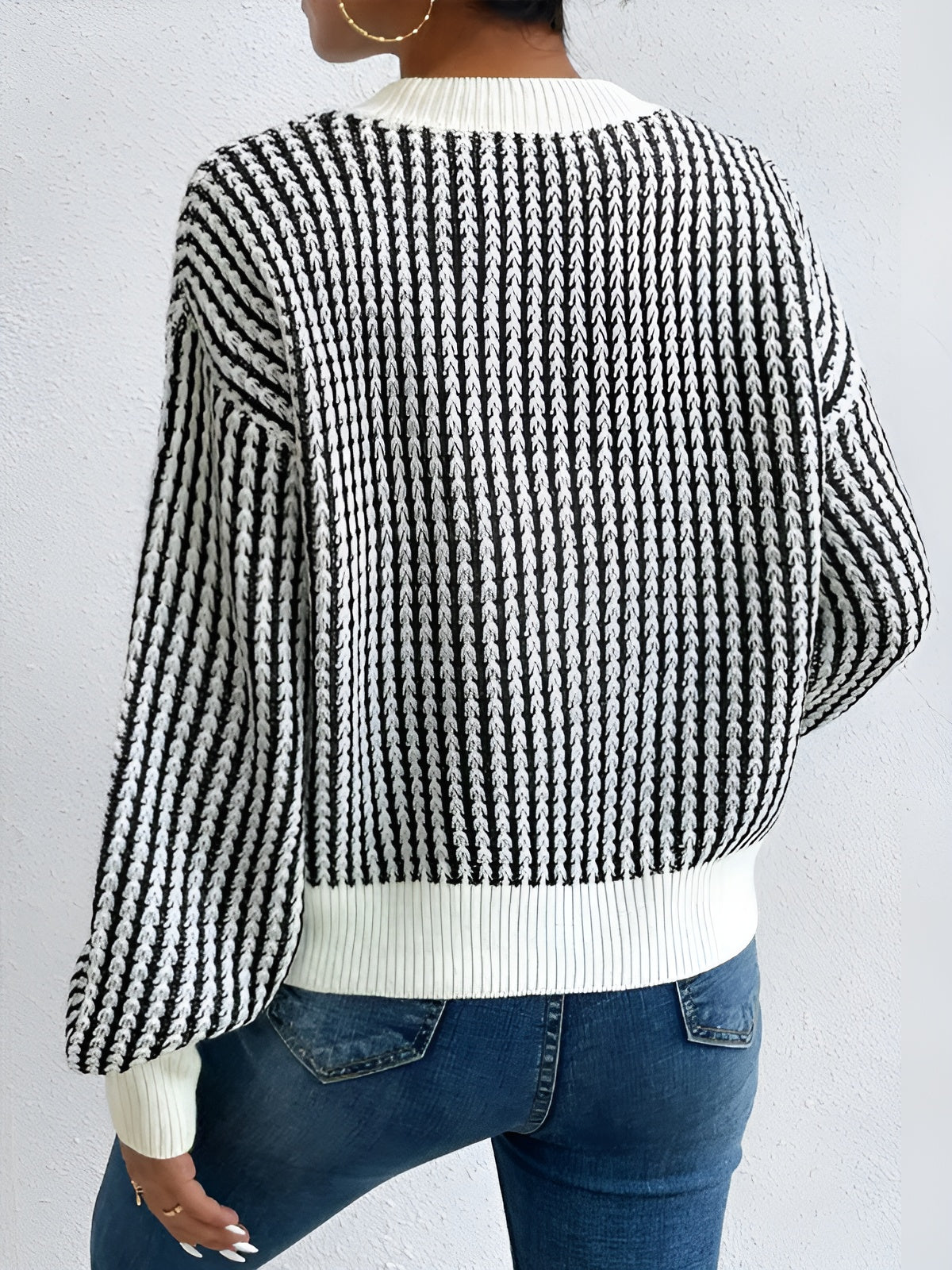 Color Block Striped Knit Top