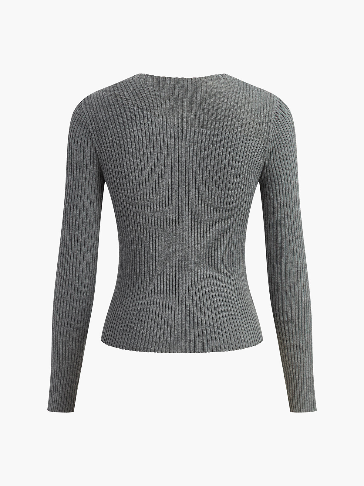 Knit Ribbed Crew Neck Asymmetric Top