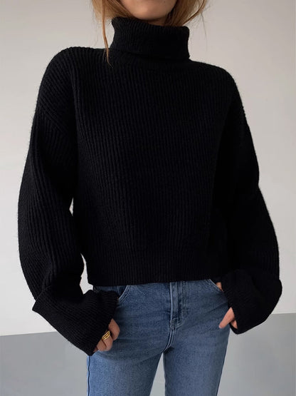 Turtleneck Ribbed Warm Sweater