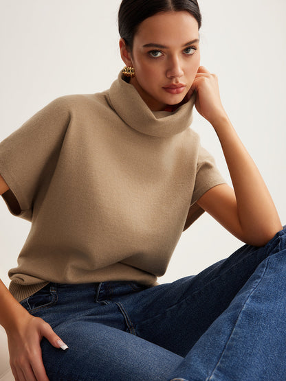 Wool-Blend Turtleneck Sweater Vest