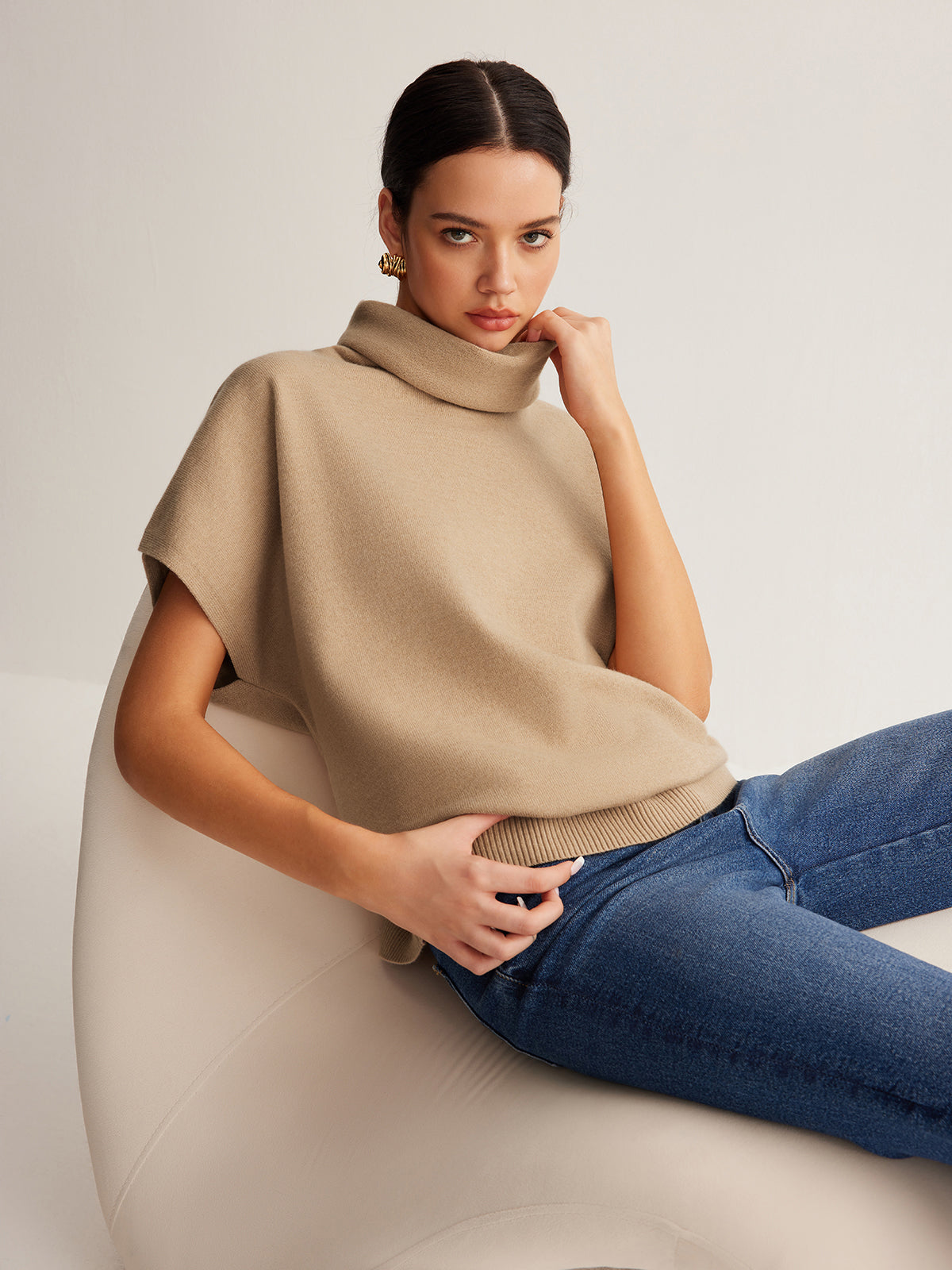 Wool-Blend Turtleneck Sweater Vest