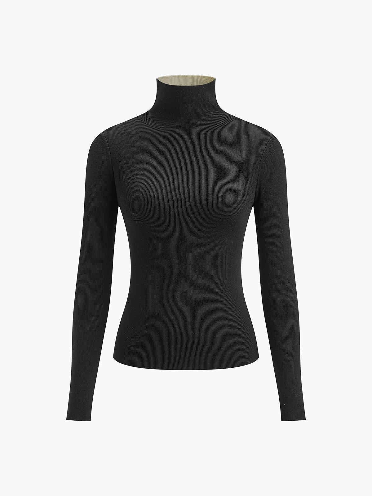 Two Tone Double Sided Long Sleeve Knit Top