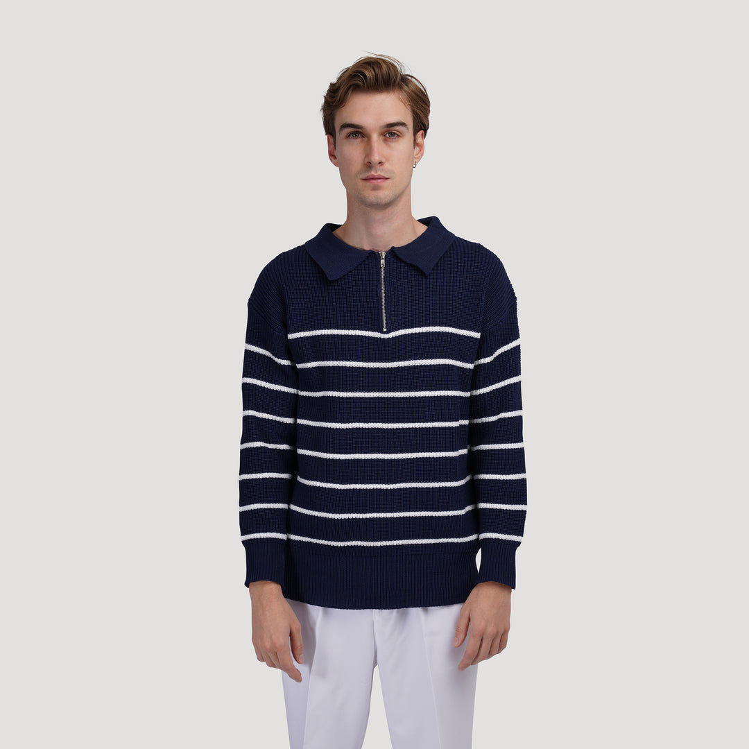 OLD - KNIT HALF-ZIP SWEATER - BILLIONAIRE