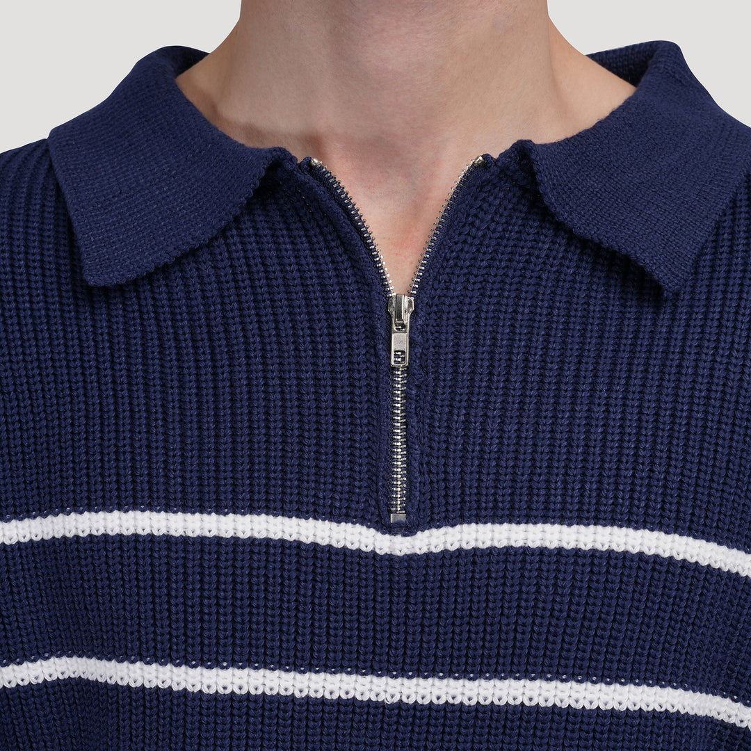 OLD - KNIT HALF-ZIP SWEATER - BILLIONAIRE