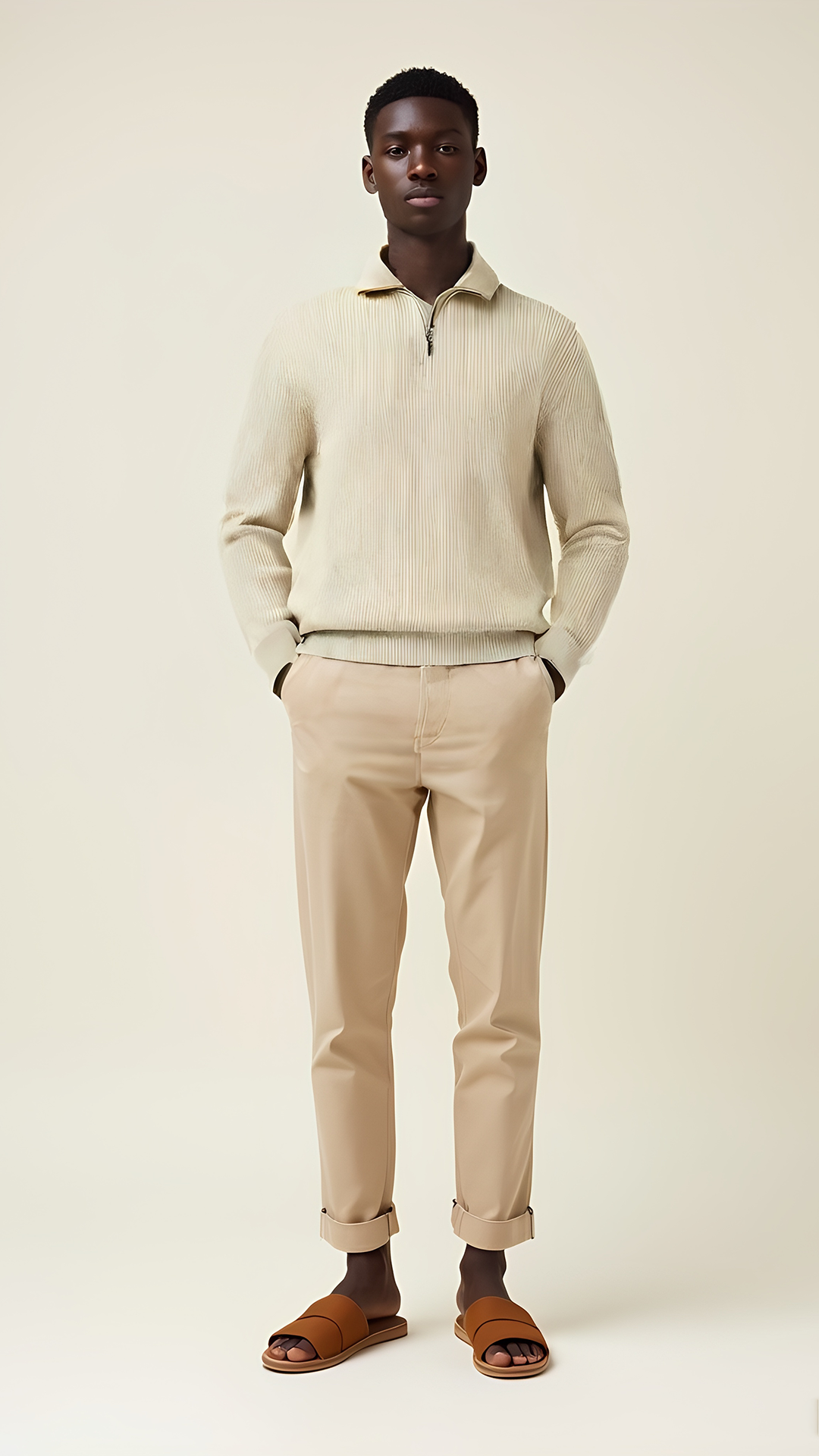 ATLAS | HALF ZIP CREAM - BILLIONAIRE