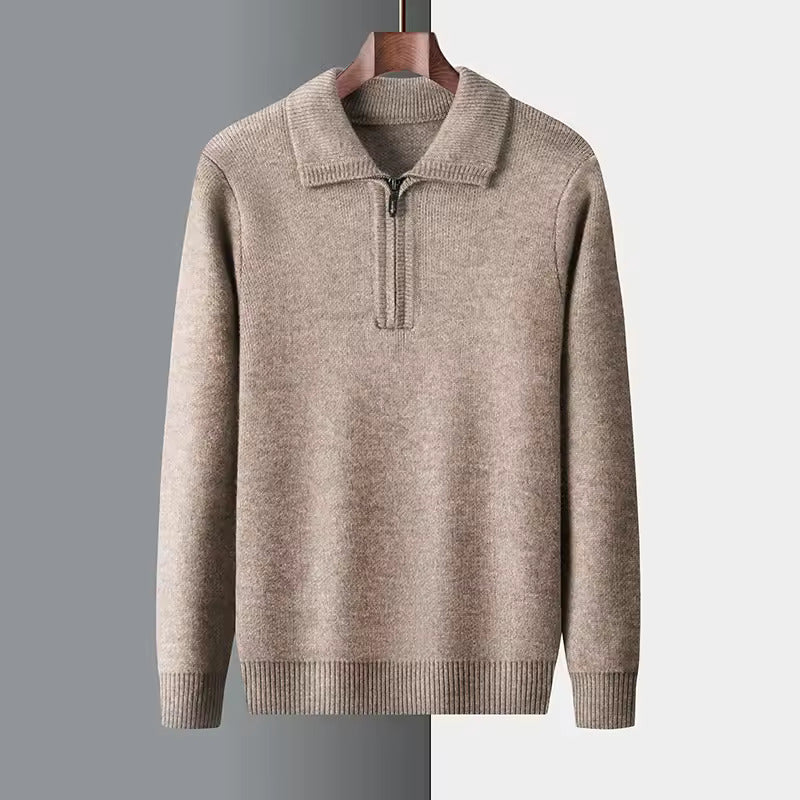 100% CASHMERE QUATER ZIP SWEATER