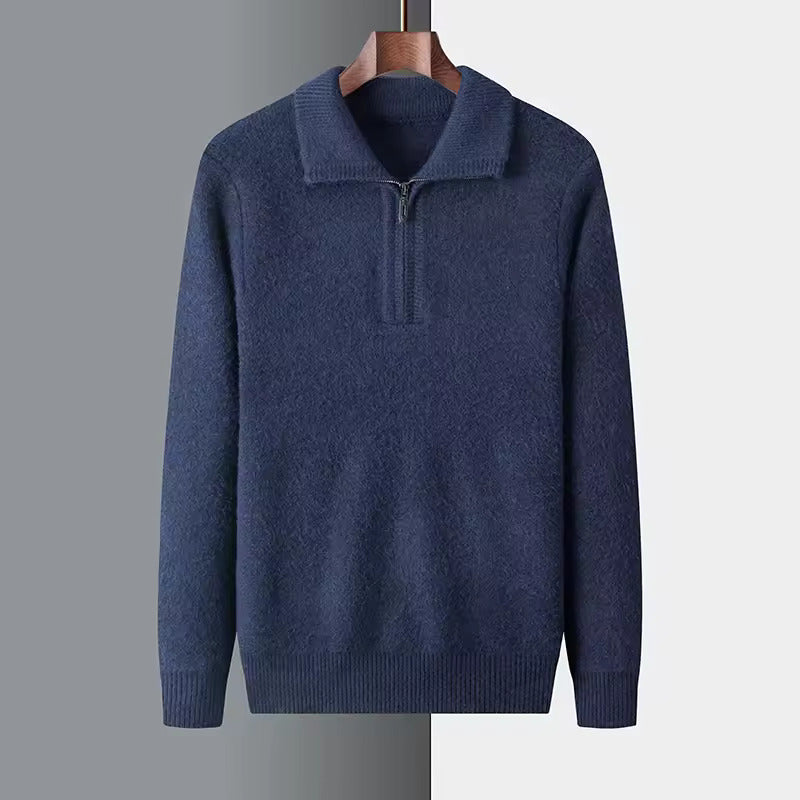 100% CASHMERE QUATER ZIP SWEATER