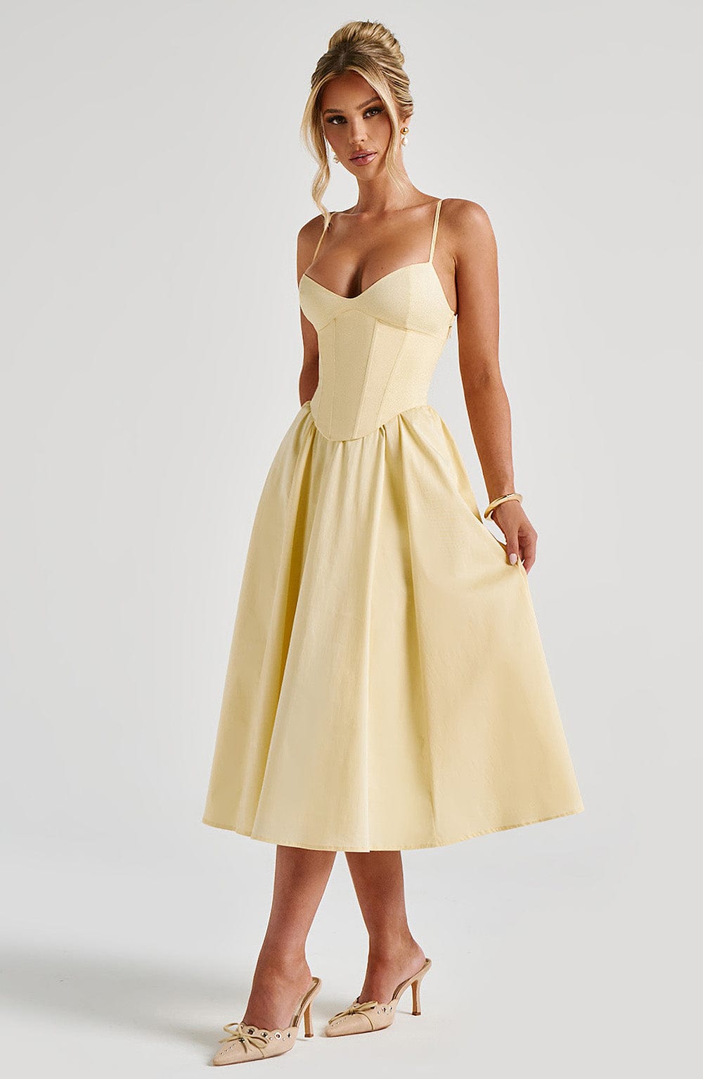 Mariella Midi Dress - Lemon