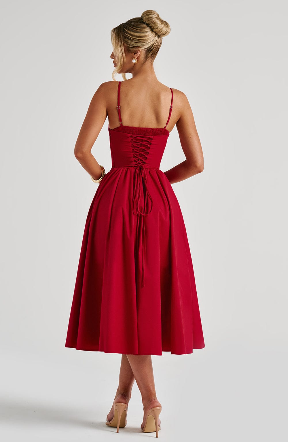 Mariella Midi Dress - Red